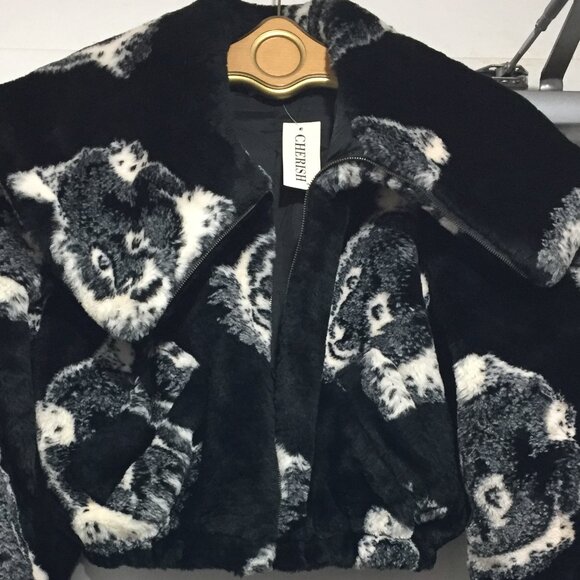 CHERISH BRAND NEW FAUX FUR ANIMAL PRINT JACKETS SIZE 42 - Picture 3 of 11